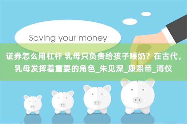证券怎么用杠杆 乳母只负责给孩子喂奶？在古代，乳母发挥着重要的角色_朱见深_康熙帝_溥仪